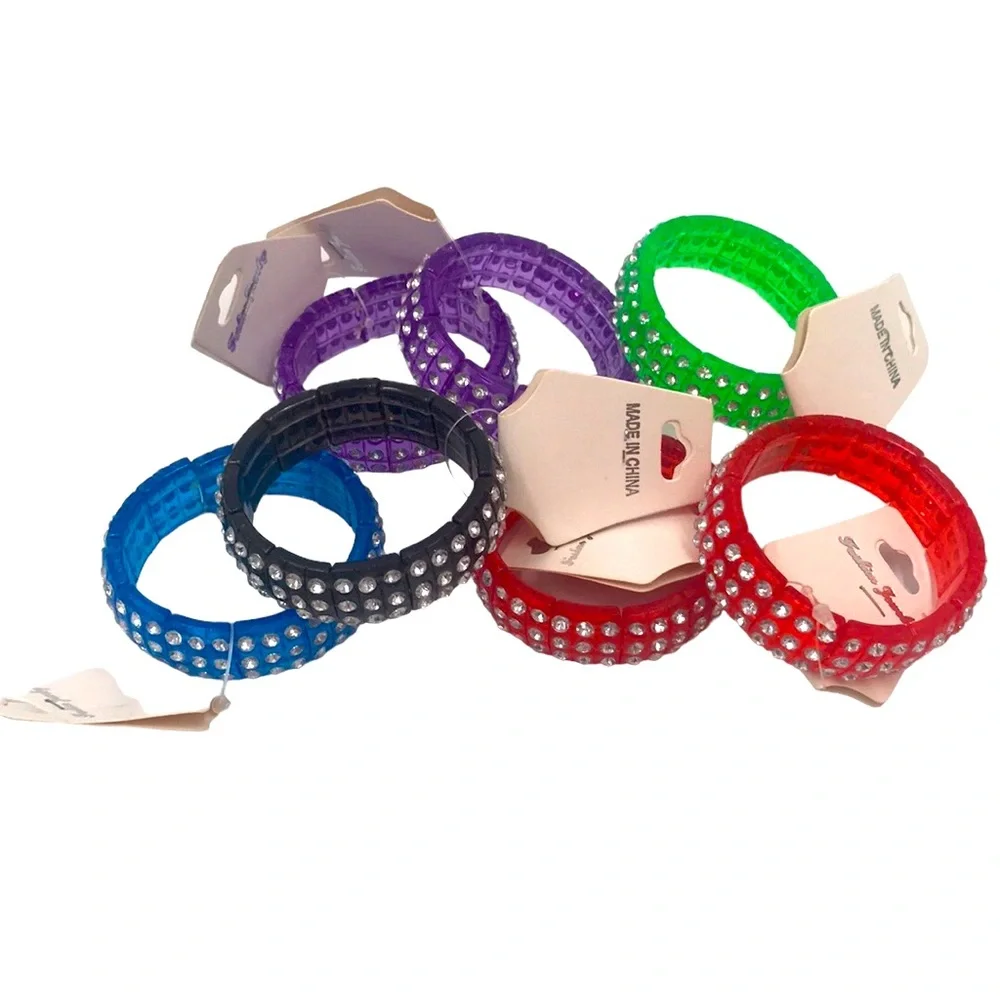 Various Colors Plastic Gem Various Colors Plastic Gem Stone Stretchy Bracelets